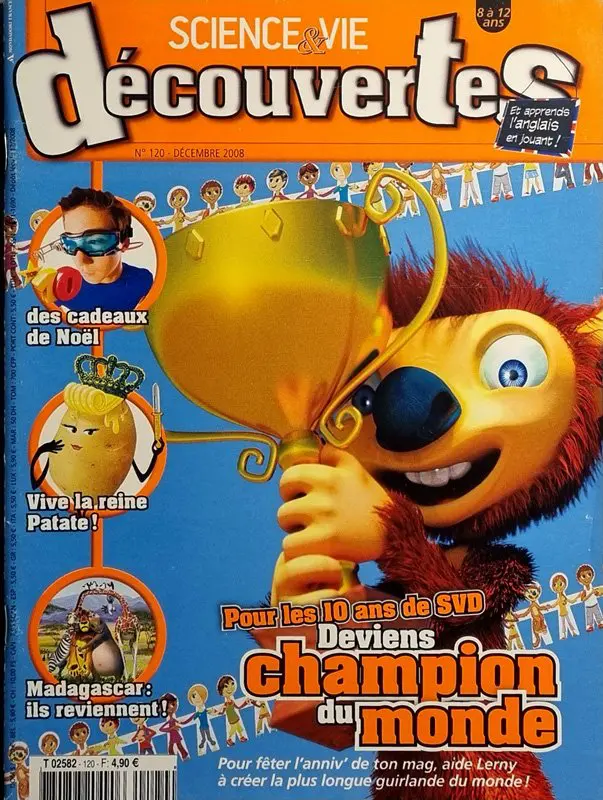 Couverture numéro 120 du Magazine Science et Vie Découvertes. Titre : champion du monde !