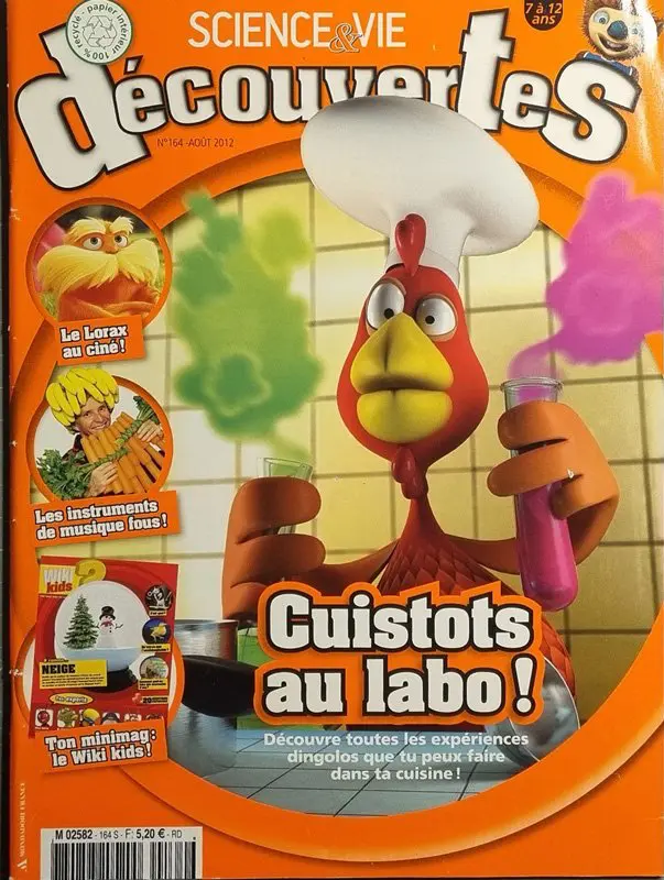 Couverture numéro 164 du Magazine Science et Vie Découvertes. Titre : cuistots au labo !