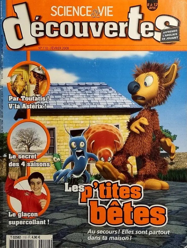Couverture numéro 110 du Magazine Science et Vie Découvertes. Titre : les p'tites bêtes !