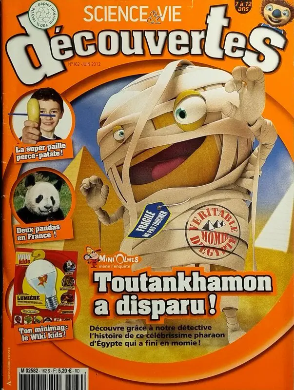 Couverture numéro 162 du Magazine Science et Vie Découvertes. Titre : Toutankhamon a disparu !
