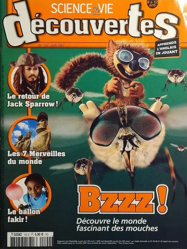 Couverture numéro 102 du Magazine Science et Vie Découvertes. Titre : Bzzzz !