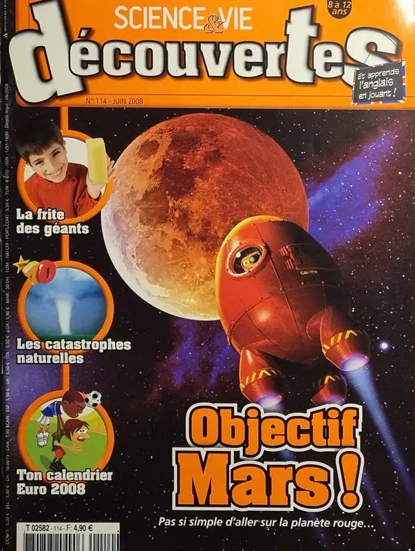 Couverture numéro 114 du Magazine Science et Vie Découvertes. Titre : objectif Mars !