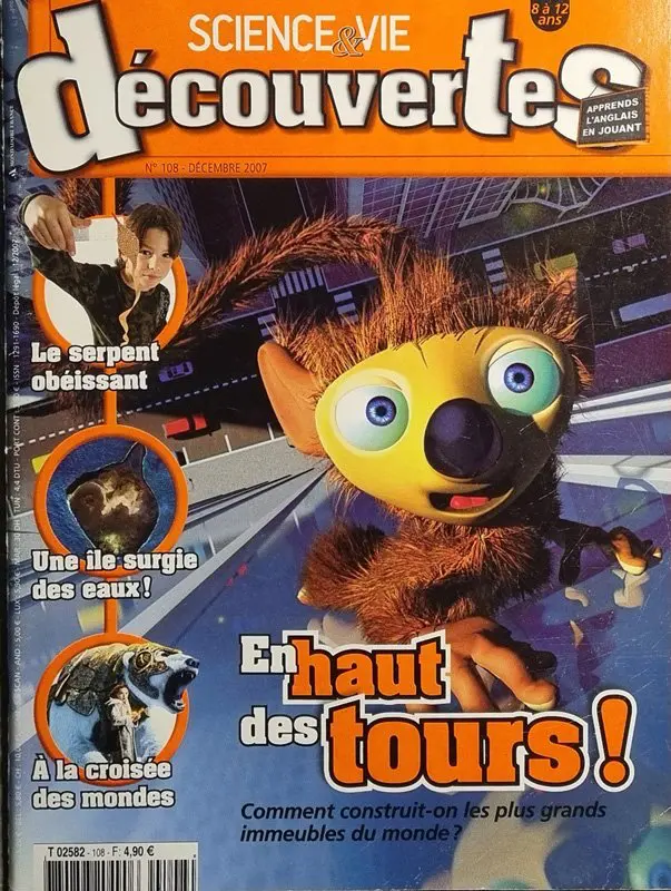 Couverture numéro 108 du Magazine Science et Vie Découvertes. Titre : en haut des tours !