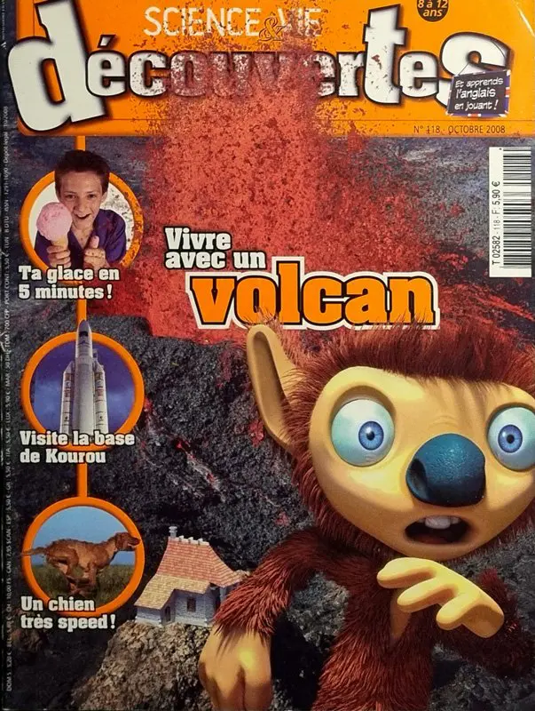Couverture numéro 118 du Magazine Science et Vie Découvertes. Titre : vivre avec un volcan !