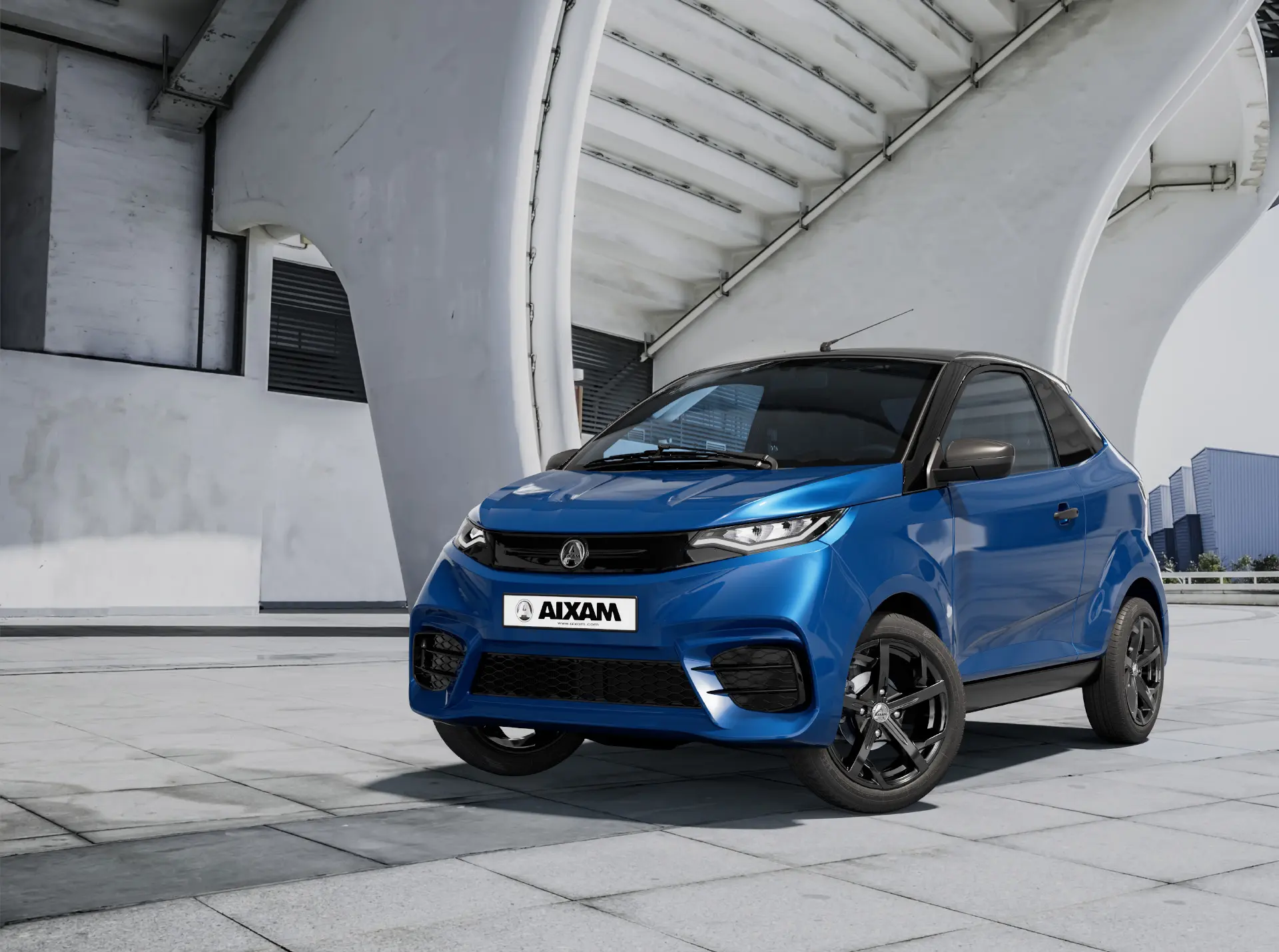 Vue d'un véhicule sans permis, le modèle Coupé sport de la marque Aixam