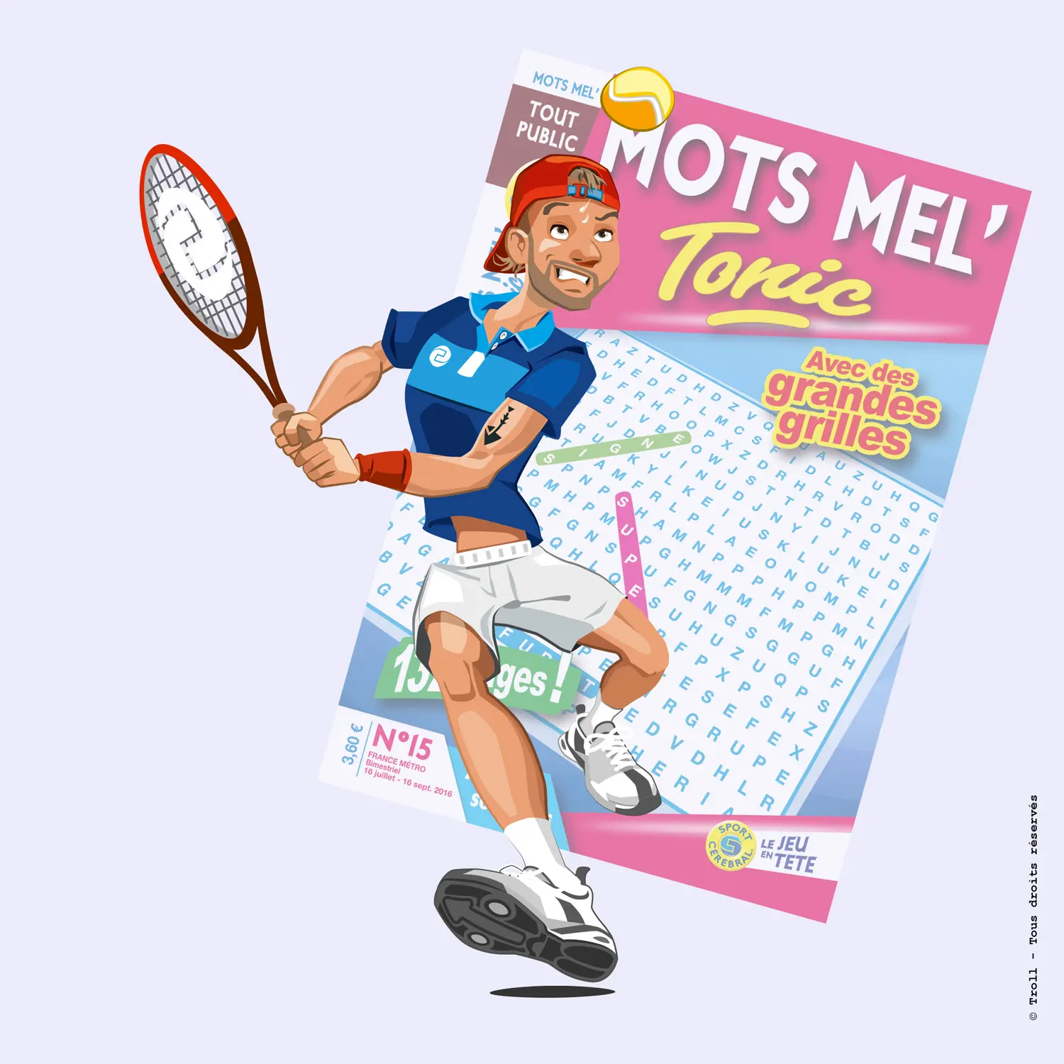 Tennisman en pleine course